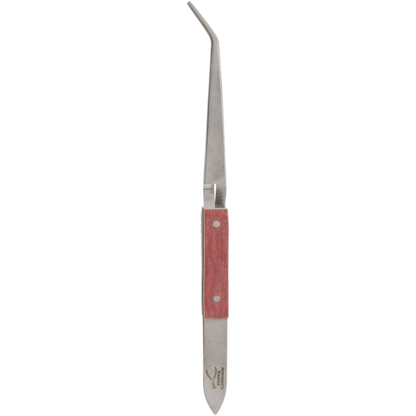 Jeweler's Basics® - Tweezers, Cross Lock Curved With Fiber Grips - 6.5"