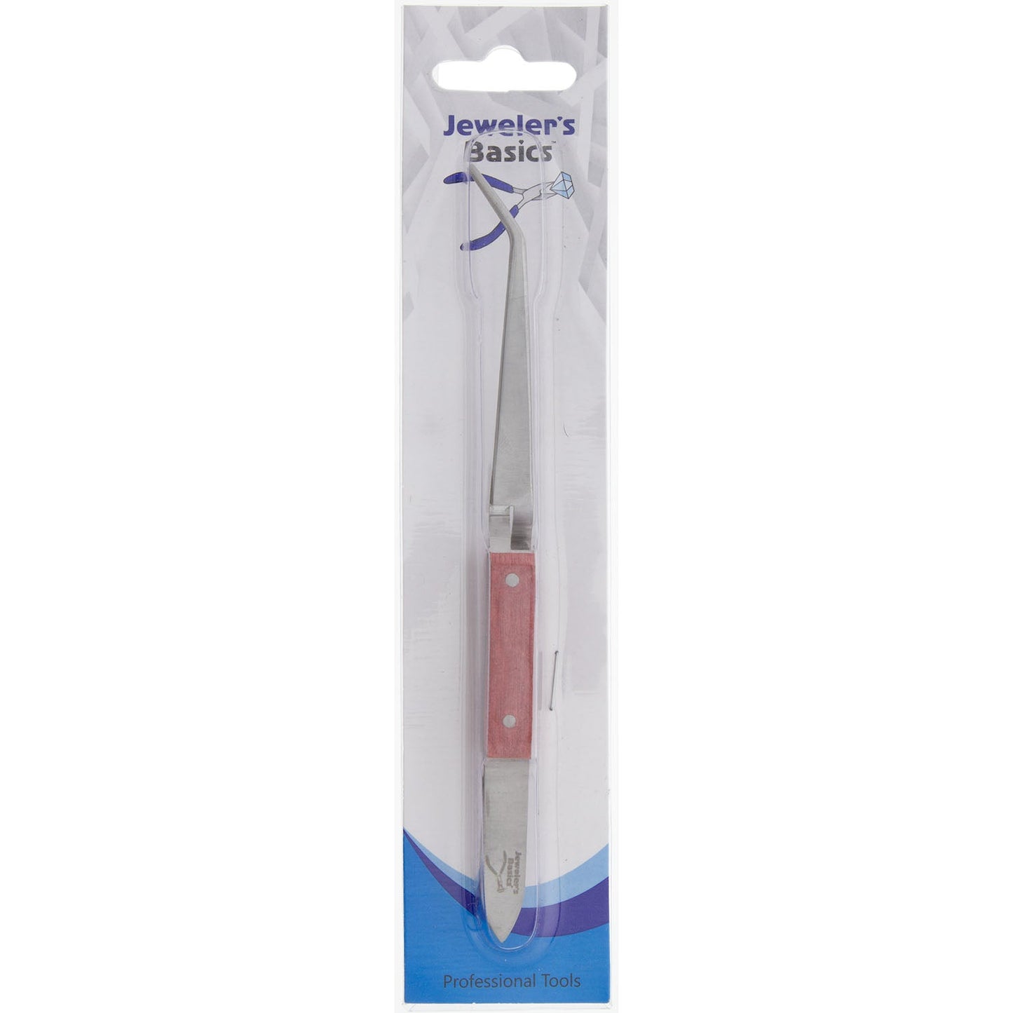 Jeweler's Basics® - Tweezers, Cross Lock Curved With Fiber Grips - 6.5"
