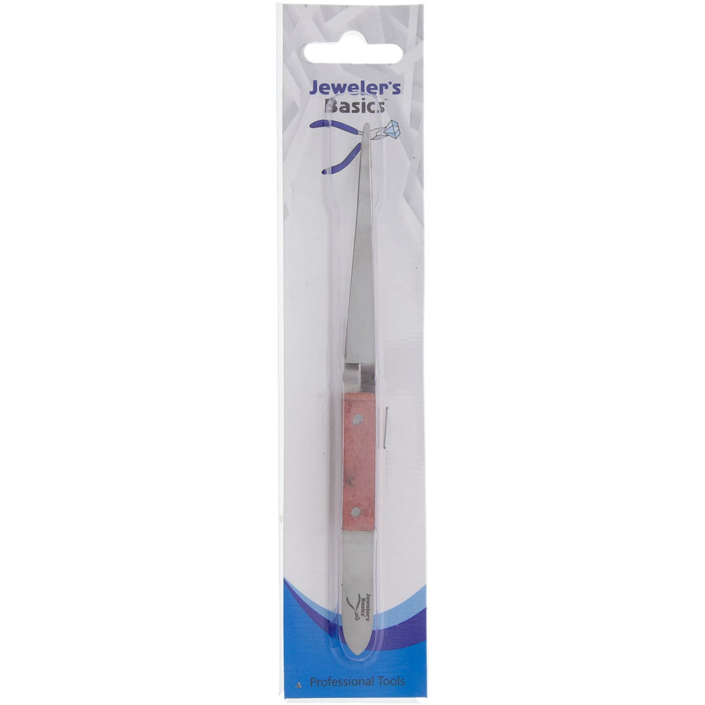 Jeweler's Basics® - Tweezers, Cross Lock Straight With Small Round Mouth - 6.5"