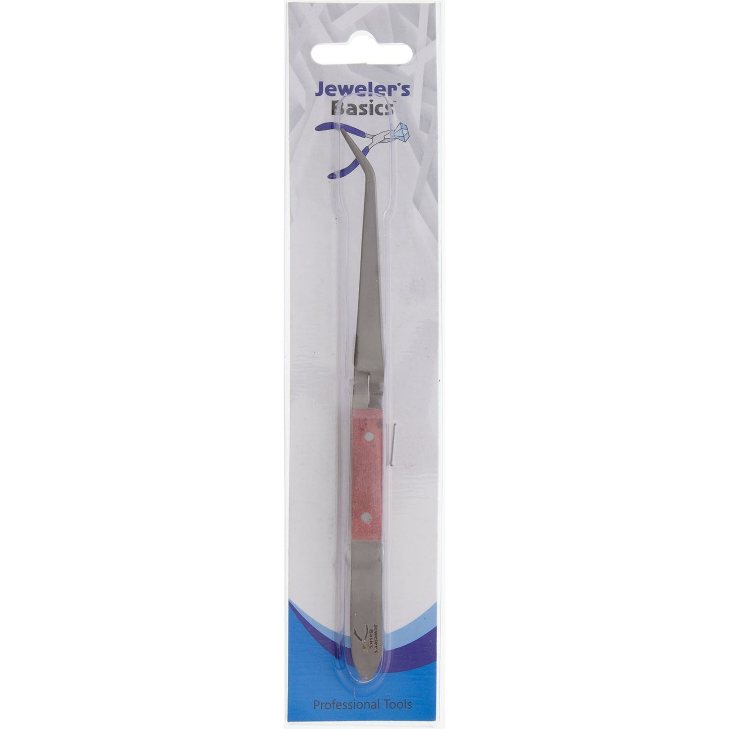 Jeweler's Basics® - Tweezers, Titanium Cross Lock Curved With Fiber Grips - 6.5"