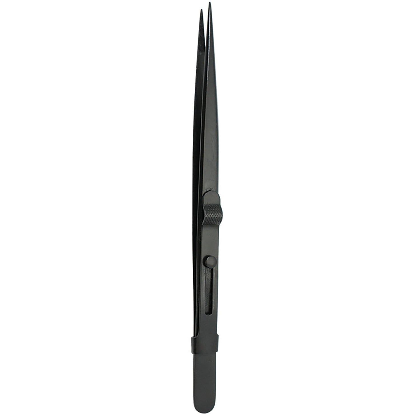 Jeweler's Basics® - Diamond Tweezer, Slide Lock, Fine Points Black (Economy) 6.25”